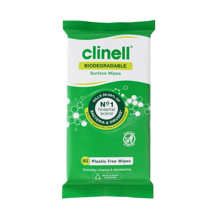 Clinell Biodegradable Surface Wipes