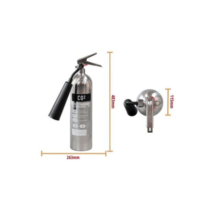 Chrome 2kg CO2 Fire Extinguisher