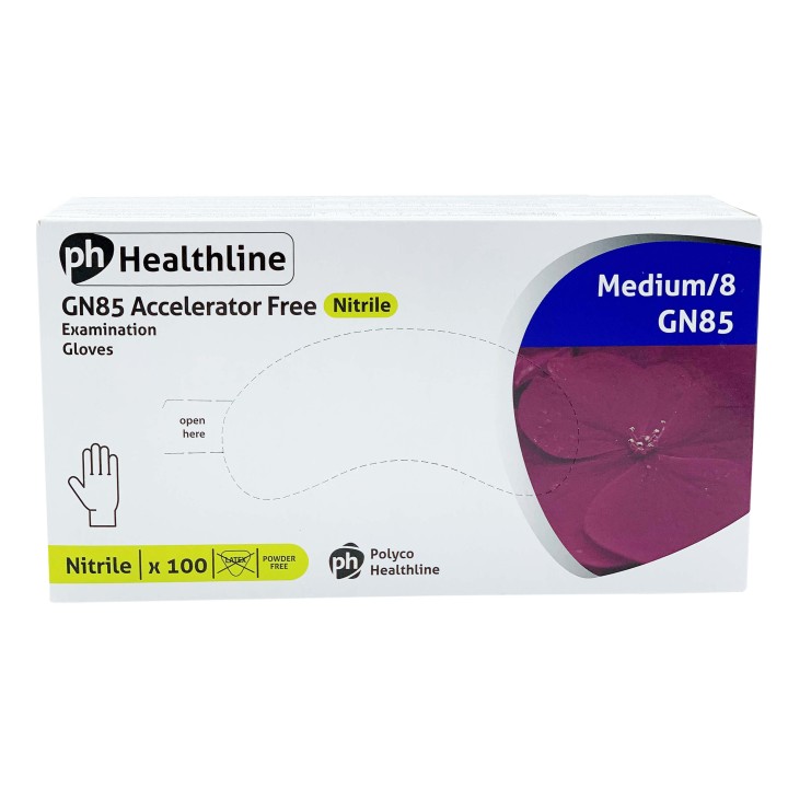 Healthline Violet Nitrile Powder Free Examination Gloves