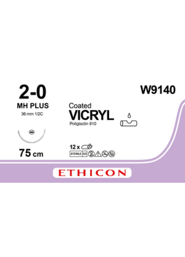 EOL - W9140 - VICRYL VIO 75CM M3 USP2/0 SGLE ARMED MH