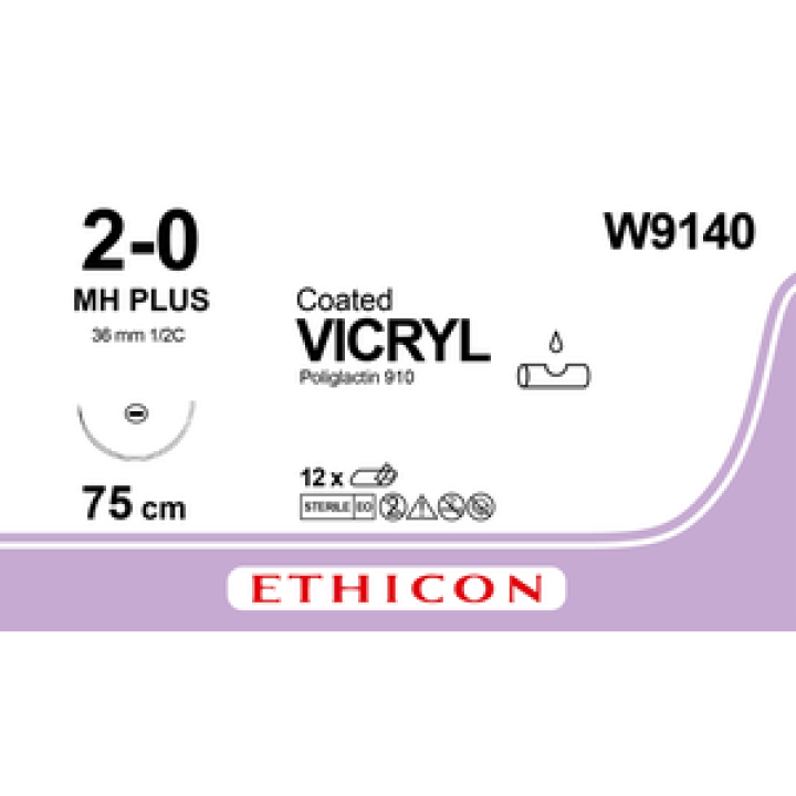 EOL - W9140 - VICRYL VIO 75CM M3 USP2/0 SGLE ARMED MH