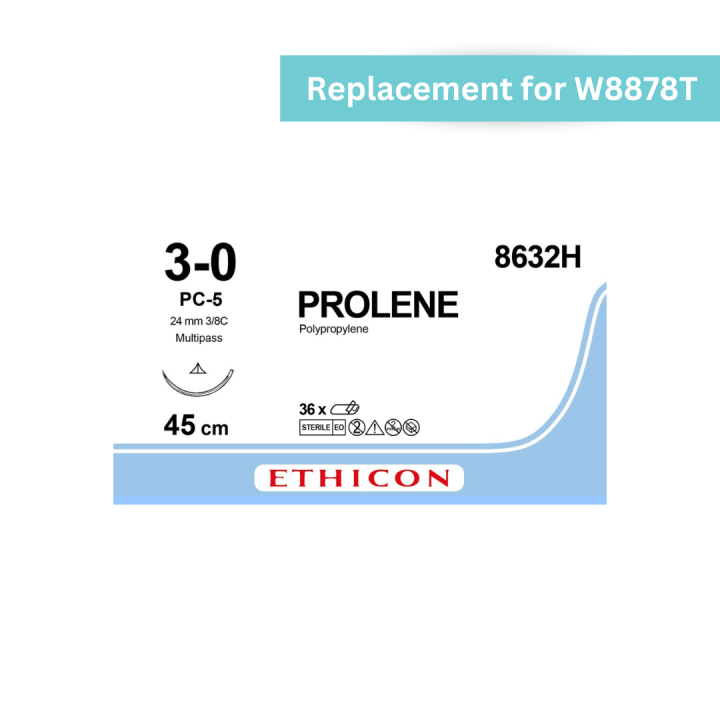 8632H - Prolene Blue 3-0 18" PC-5 Prime Multipass