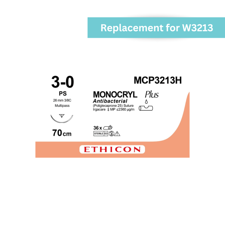 MCP3213H - Monocryl Plus 3-0 Undyed Prime Multipass (70cm)