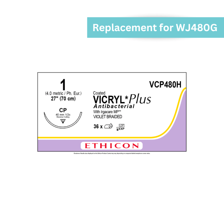 VCP480H  - Vicryl+ 1 Violet 27" S/A CP Sutures