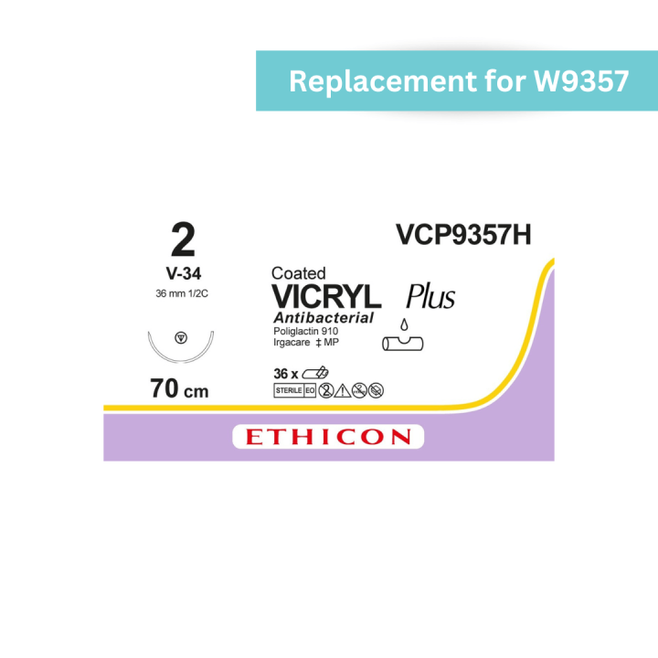 VCP9357H - Vicryl Plus 2-0 Braided Violet 70cm Tapercut