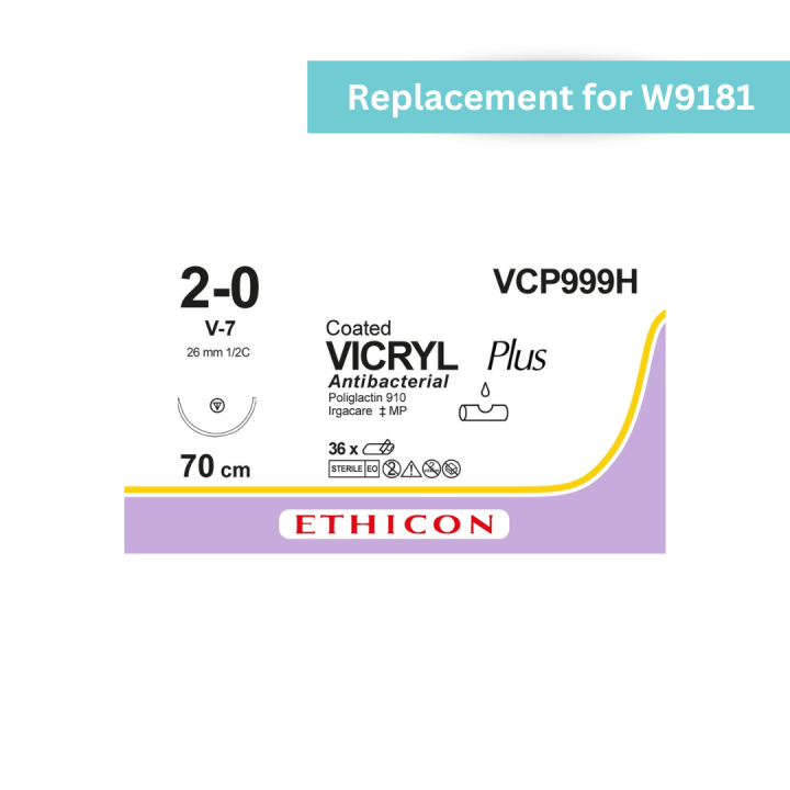 VCP999H - Vicryl Plus 2-0 Braided Antibacterial Tapercut