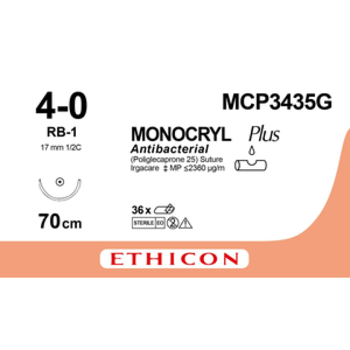 MCP3435G - Monocryl 4-0 17mm 1/2C Taperpoint