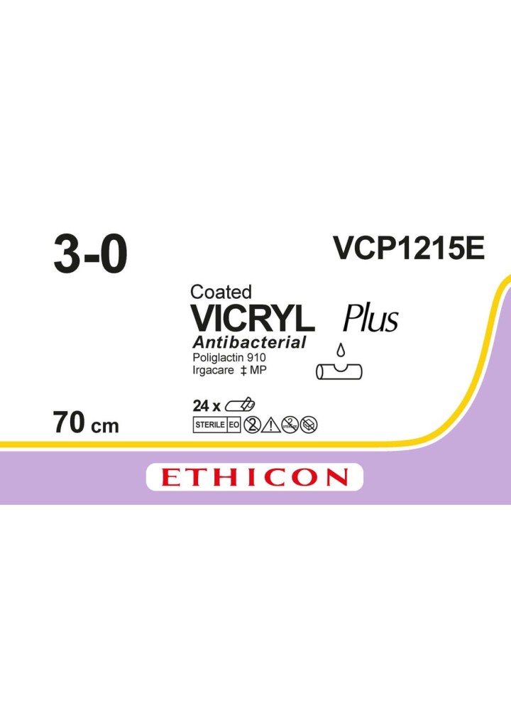 VCP1215E - Vicryl+ 3-0 Vio Braided Antibacterial
