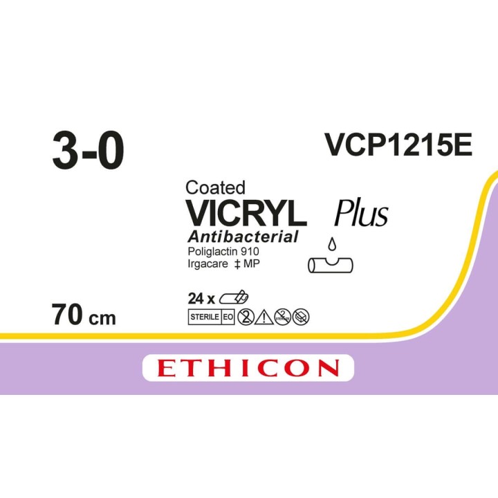 VCP1215E - Vicryl+ 3-0 Vio Braided Antibacterial