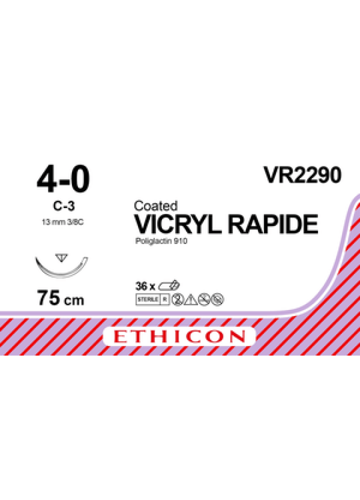 VR2290 - Vicryl Rapide 4-0 75cm Undyed Braided
