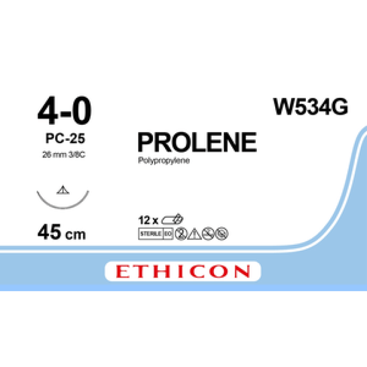 W534G - Prolene 4-0 Suture 18"(45cm) UD