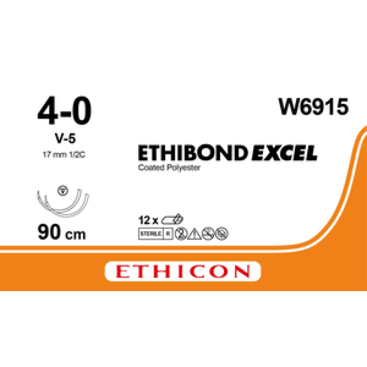 W6915 - Ethibond Excel White Braided 4-0 90cm