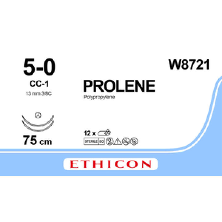 W8721 - Prolene 5/0 (75cm) 13mm Monofilament